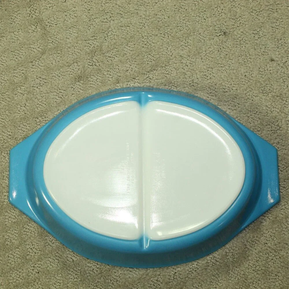 Vintage Pyrex 063 Divided 1 Qt. Primary Blue Casserole - No Lid - EXCELLENT